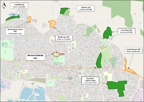 Memorial Fields, Thatcham Flood Alleviation Scheme Map of the area (November 2022)