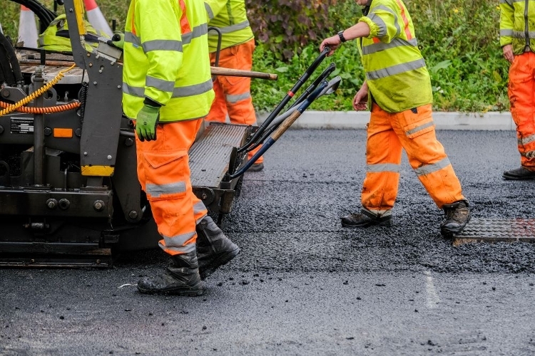 A road being tarmacked