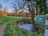 Public footway sign and path