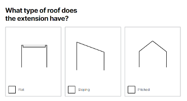 ODP: Screenshot of what type of roof does the extension have