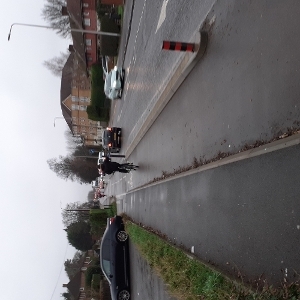 Section of the emerging Linkway 2 cycle and pedestrian route alongside A4 London Road between Newbury and Thatcham