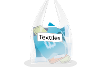 A clear plastic bag with textiles in it. On the front is the word 'Textiles'.