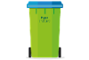 The blue top recycling bin.