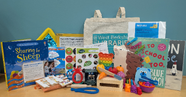 A 'ready to learn' kit placed out on a table.