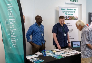 West Berkshire Council stand led by Service Lead for Climate Change Kofi Adu-Gyamfi