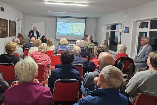 Council Leader Jeff Brooks at a Theale Parish Council meeting