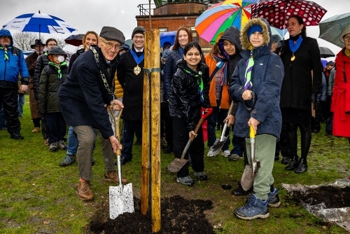 The Chairman planting a Sycamore Gap sapling