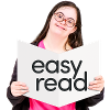 person holding a book saying easy read
