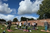 Pilates at the Shaw House community garden.